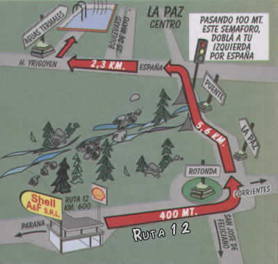 Mapa de Termas de La Paz, Entre Ríos